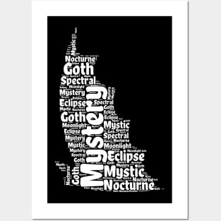 Mystic Gothic Nocturne Bat Tee Posters and Art